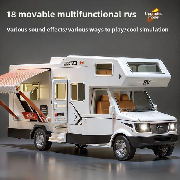 Luxury RV Toy Car for Kids – Movable Travel & Camping Model Playset