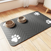 Absorbent Pet Feeding Mat with Waterproof Rubber Backing, Quick-Dry for Food & Water Bowls - Dog & Cat