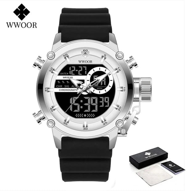 WWOOR Fashion Watches for Men Luxury Digital Design