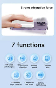 20,000mAh Magnetic Wireless Power Bank Mini Portable for iPhone 12-15, Xiaomi, Quick Charge
