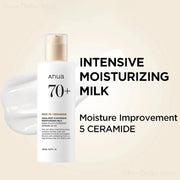 Korean skincare intensive moisturizing milk with rice extract and ceramides for deep hydration, 150ml packaging.