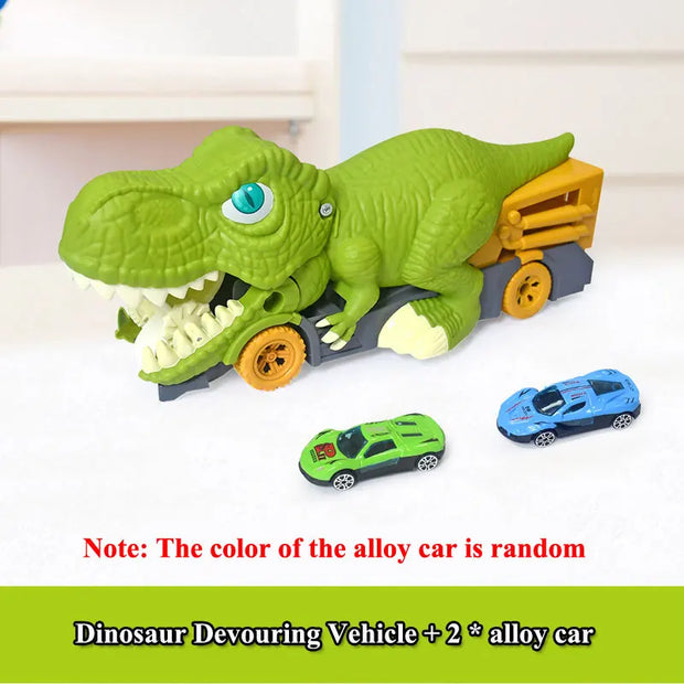 Dinosaur Car Carrier Truck Toy – Racing Track Playset for Kids