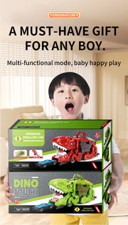 Dinosaur Track Toy Car Set – T-Rex Puzzle Playset for Kids 3-6