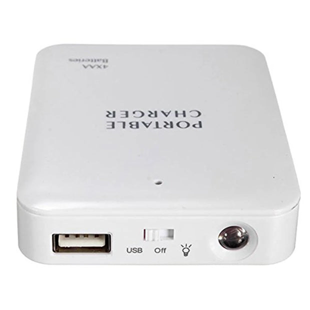 4x AA Battery-Powered USB Emergency Charger – Portable Power Bank for iPhone & More