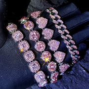 Hip Hop Iced-Out Cuban Chain Bracelet for Women