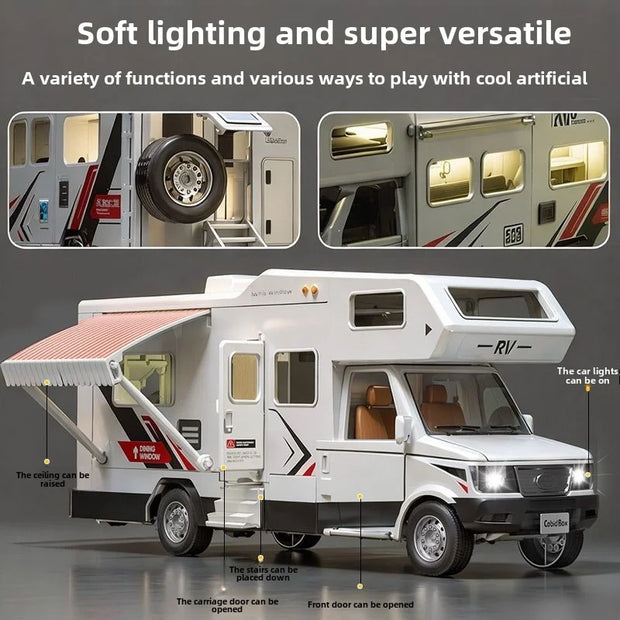 Luxury RV Toy Car for Kids – Movable Travel & Camping Model Playset