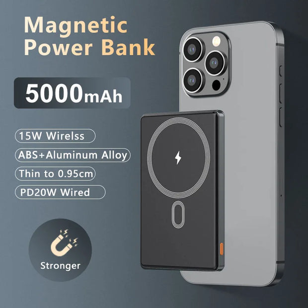 5000mAh PD20W Wireless Powerbank Charger, 10000mAh Ultra Slim Backup Battery