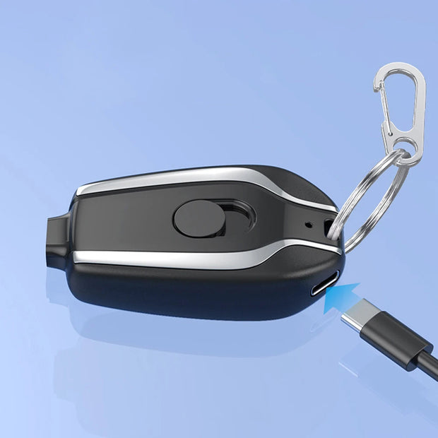 Portable Keychain Mini Power Bank 1500mAh Type-C Emergency Charger