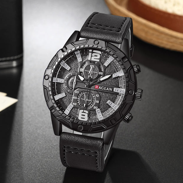 Men’s Luxury Fashion Watch with Leather Strap