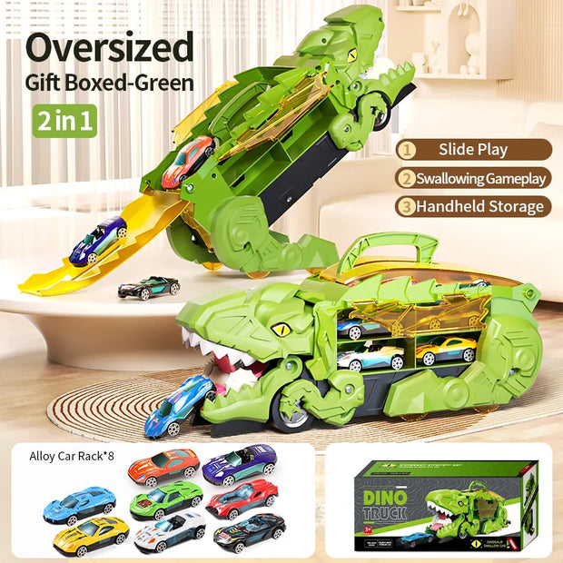 Dinosaur Track Toy Car Set – T-Rex Puzzle Playset for Kids 3-6