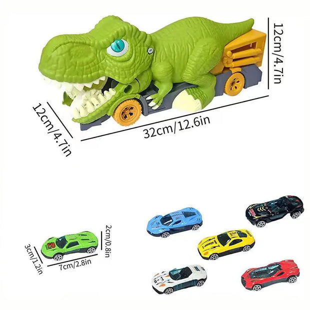 Dinosaur Car Carrier Truck Toy – Racing Track Playset for Kids