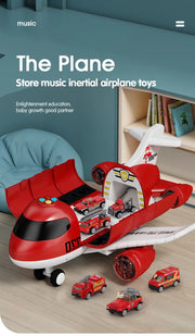 Large Airplane Toy with Mini Cars – Diecast Transport Aircraft Set
