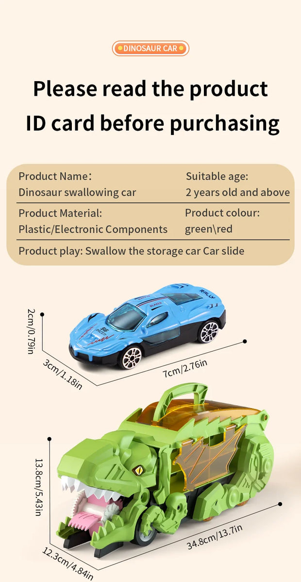 Dinosaur Track Toy Car Set – T-Rex Puzzle Playset for Kids 3-6