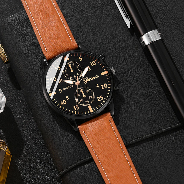 Men’s Hip Hop Luxury Watch – Fashion Sports Wristwatch & Bracelet Set