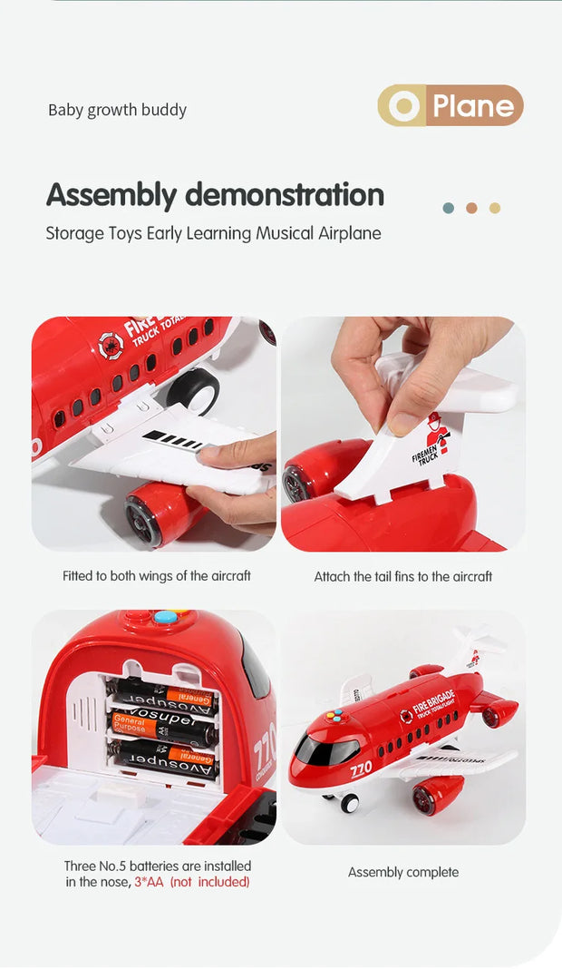 Large Airplane Toy with Mini Cars – Diecast Transport Aircraft Set