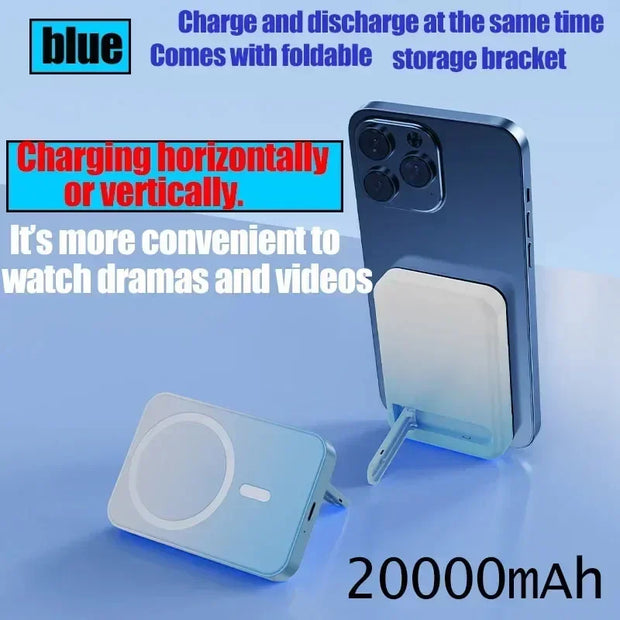 20,000mAh Magnetic Wireless Power Bank Mini Portable for iPhone 12-15, Xiaomi, Quick Charge