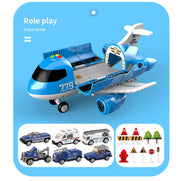 Large Airplane Toy with Mini Cars – Diecast Transport Aircraft Set
