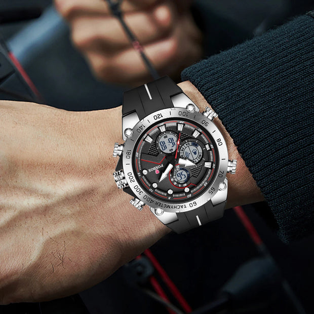 Men’s LIGE Sports Watch Quartz Analog Digital Design