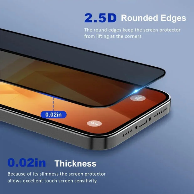 5PCS Full-Coverage Privacy Glass – Anti-Spy Screen Protector iPhone 11–16