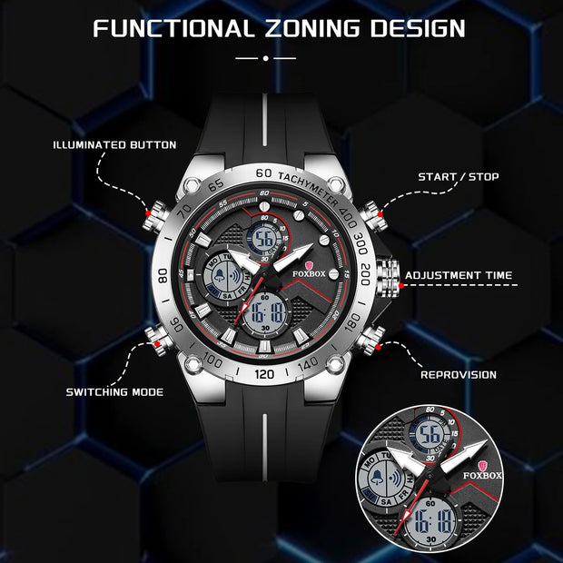 Men’s LIGE Sports Watch Quartz Analog Digital Design