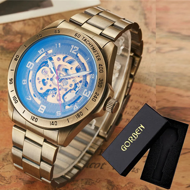 Men’s Automatic Mechanical Watch – Retro Leather Strap