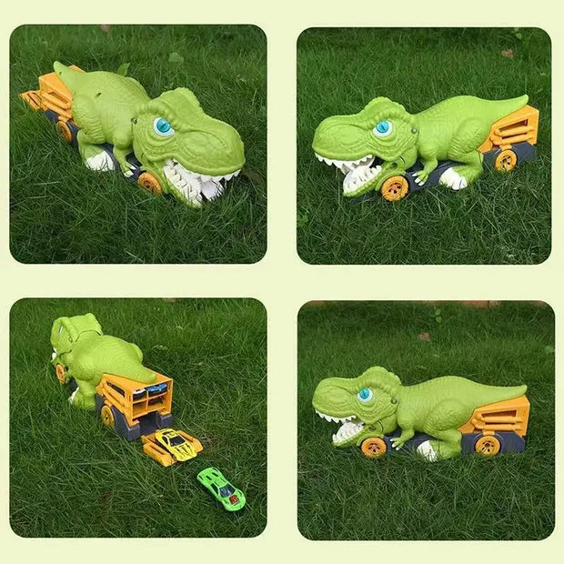 Dinosaur Car Carrier Truck Toy – Racing Track Playset for Kids