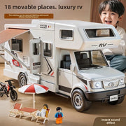 Luxury RV Toy Car for Kids – Movable Travel & Camping Model Playset