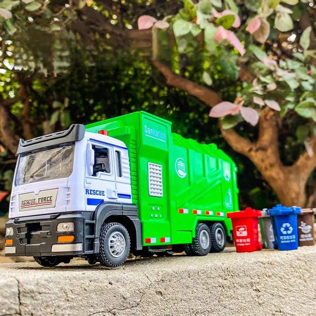 Urban Sanitation Toy Car – Engineering Garbage Truck with Sound, Educational Toy for Kids