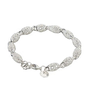Silver-Plated Hollow Ball Bangle Bracelet Close-Up