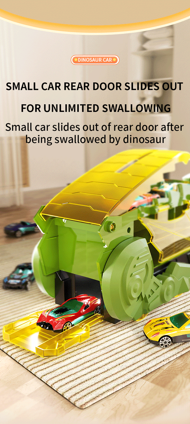 Dinosaur Track Toy Car Set – T-Rex Puzzle Playset for Kids 3-6