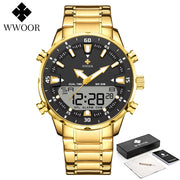 WWOOR Men’s Luxury Digital Sports Watch – Big LED Waterproof Quartz Wristwatch