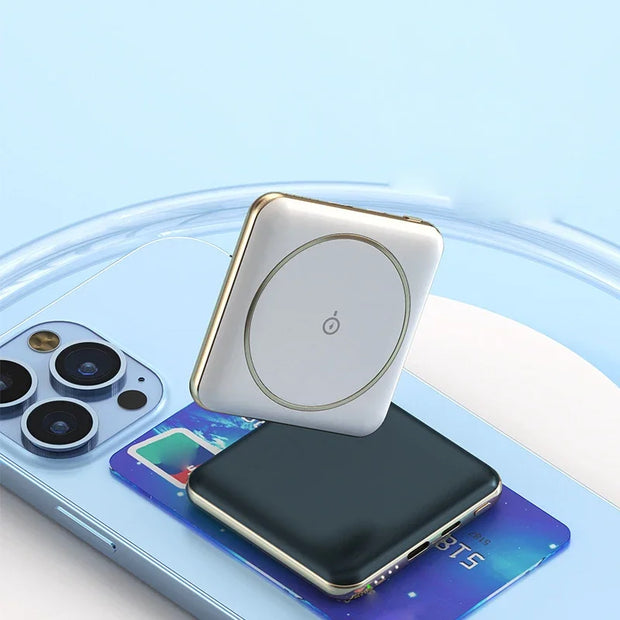 Portable Mini Magnetic Wireless Power Bank 5000mAh Fast Charger for iPhone & Android