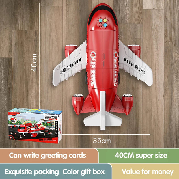 Large Airplane Toy with Mini Cars – Diecast Transport Aircraft Set