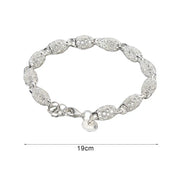 Elegant Silver-Plated Hollow Ball Bracelet Side View