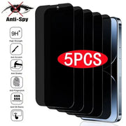 5PCS Anti-Spy Privacy Glass – Screen Protector for iPhone 11–16 Series