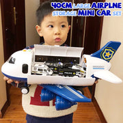 Large Airplane Toy with Mini Cars – Diecast Transport Aircraft Set