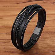 Men’s Black 5-Layer Bracelet – Stylish Wristwear