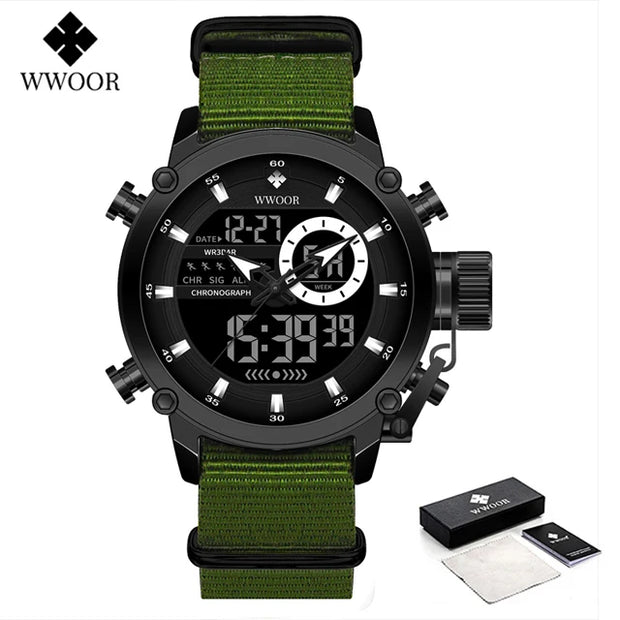WWOOR Fashion Watches for Men Luxury Digital Design